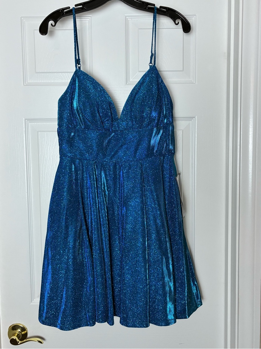 Electric Blue Sparkle Fit & Flare Party Dress Size 11/12 NWT